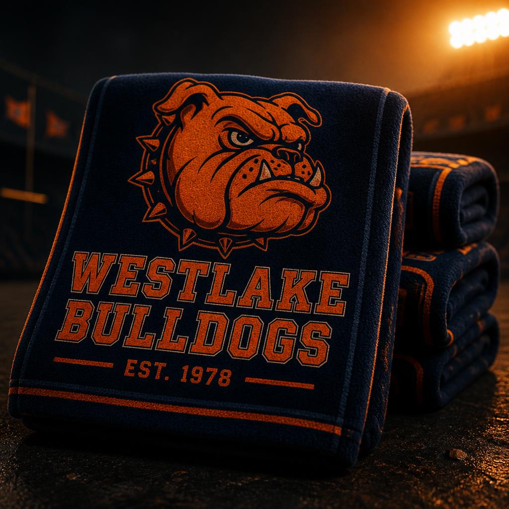 Stack of premium custom team blankets